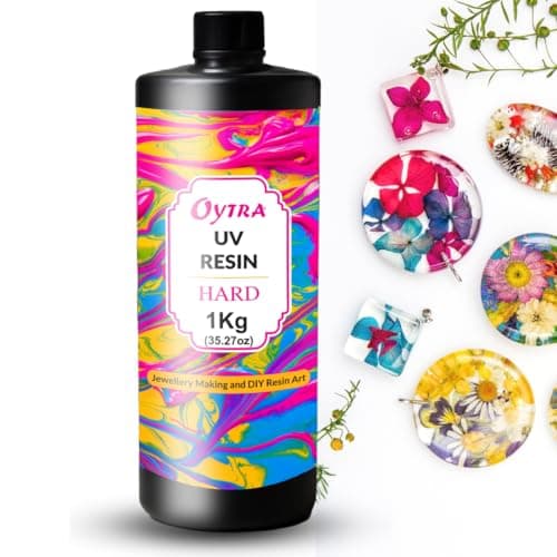 Oytra UV Resin Liquid 1Kg Hard Crystal Clear Fast Curing UV Epoxy Resin for Jewelry Making Transparent for Molds Coating Casting DIY Art & Craft