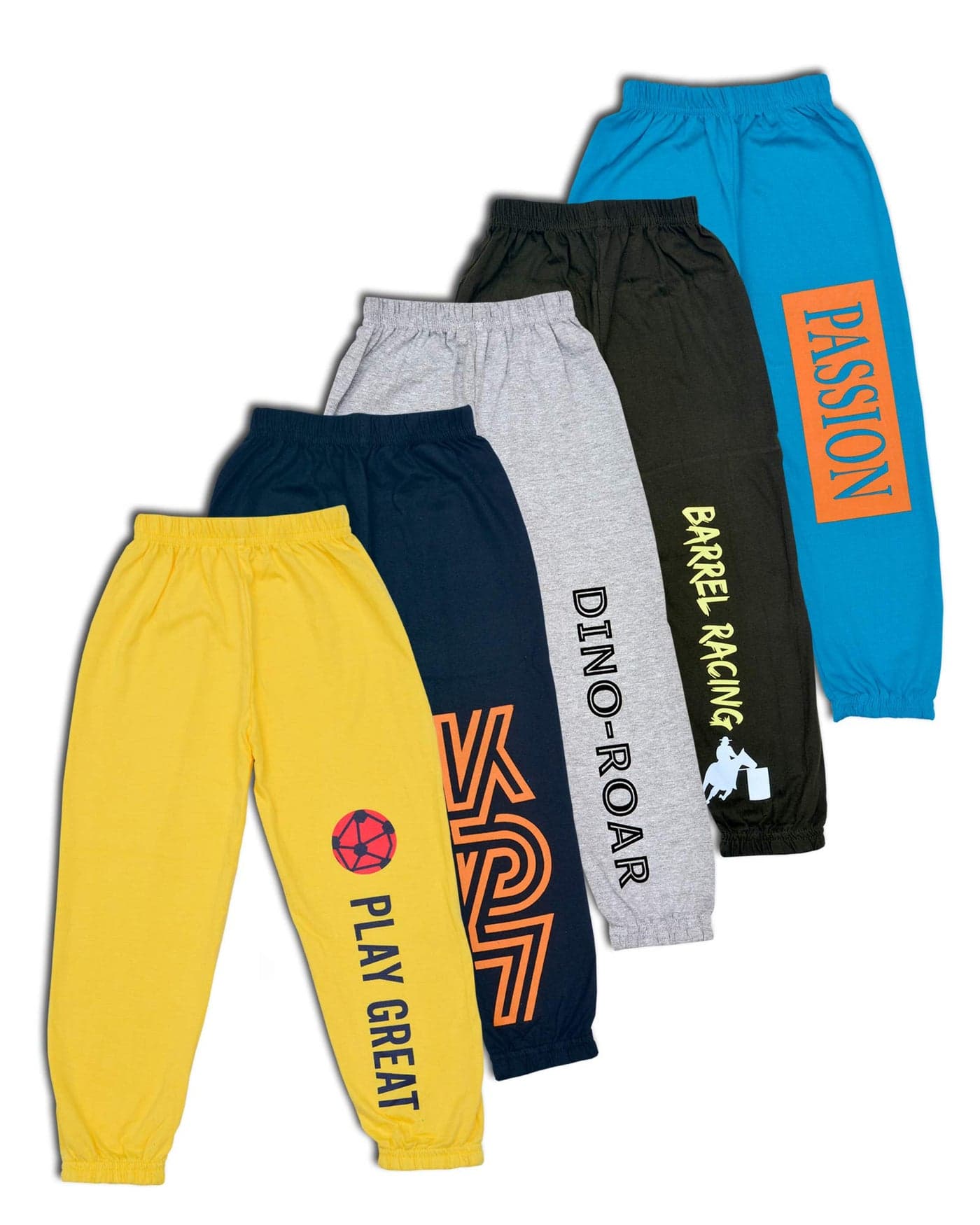 T2F Boys Mid Rise Regular Fit Track Pants(Bystrk04_Multi 1_3 Years-4 Years)