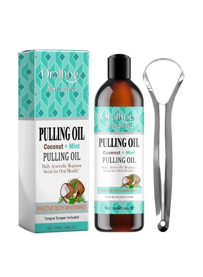 Coconut Mint Pulling Oil for Fresh Breath, Whiter Teeth and Daily Oral Care