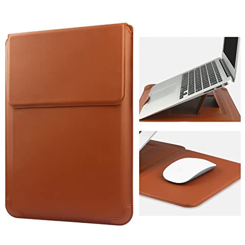 HoYiXi 13 Inch Laptop Sleeve Case Leather Bag Compatible with MacBook Air 13 M1 M2 2022-2018/MacBook Pro 13 M2 2022-2016/Surface Pro 8 2021/Surface Go 3 13-13.6'' Dell HP ASUS Acer PC, Brown