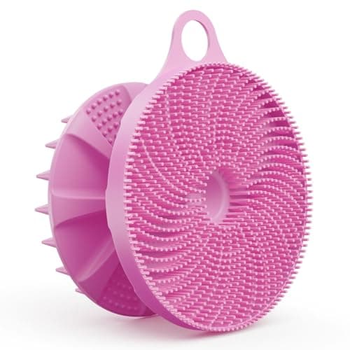 2 in 1 Silicone Brush, BEAUTAIL Body Shower Scrubber and Scalp Hair Massager Shampoo Brush, Deeply Cleanse Skin, Dandruff Removal and Hair Growth, Gentle for Women Men Sensitive Skin, 1 Pack (Lilac)