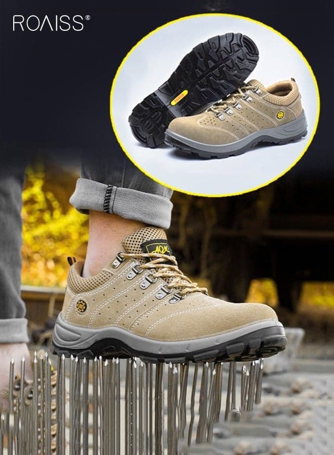 Men Steel Toe Safety Shoes, Puncture Proof Work Shoes, Stylish Breathable Sneakers with Soft Sole, Comfy Low Top Sports Shoes, Suitable for Construction, Industrial Sites, Manufacturing and Outdoor Activities