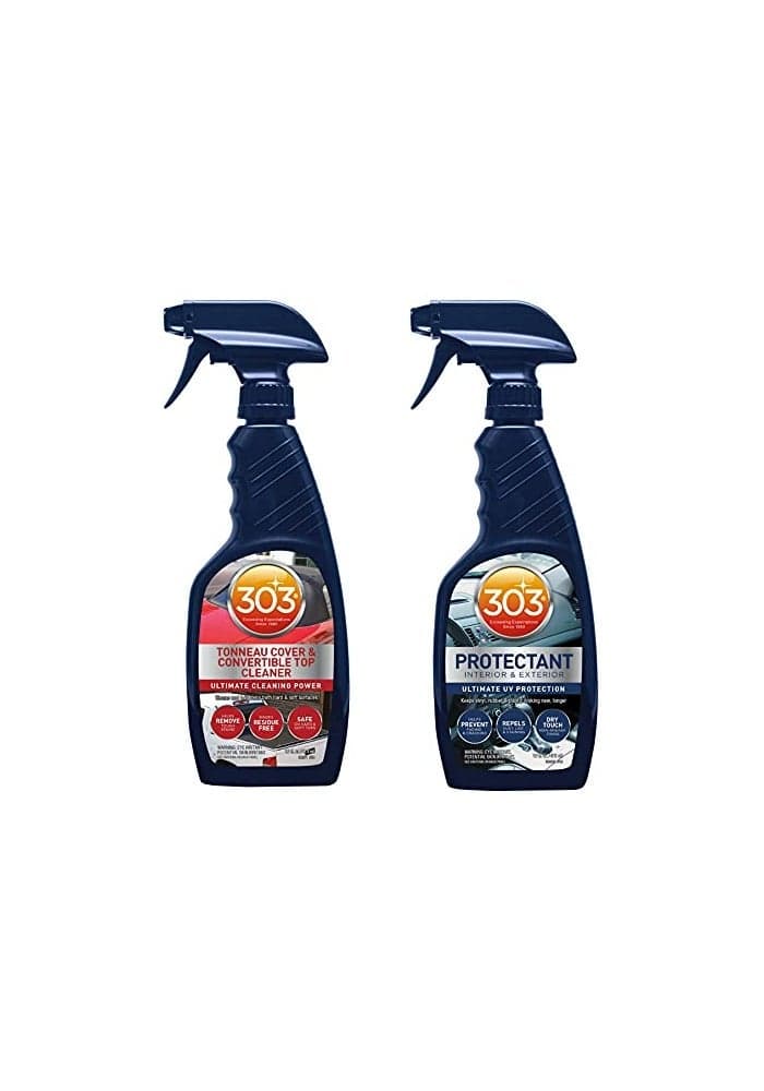 303 Products 30510 Convertible Vinyl Top Cleaning and Care Kit Cleans And Protects Vinyl Tops Includes Tonneau Cover And Convertible Top Cleaner 16 fl oz Automotive Protectant 16 fl ozBlue