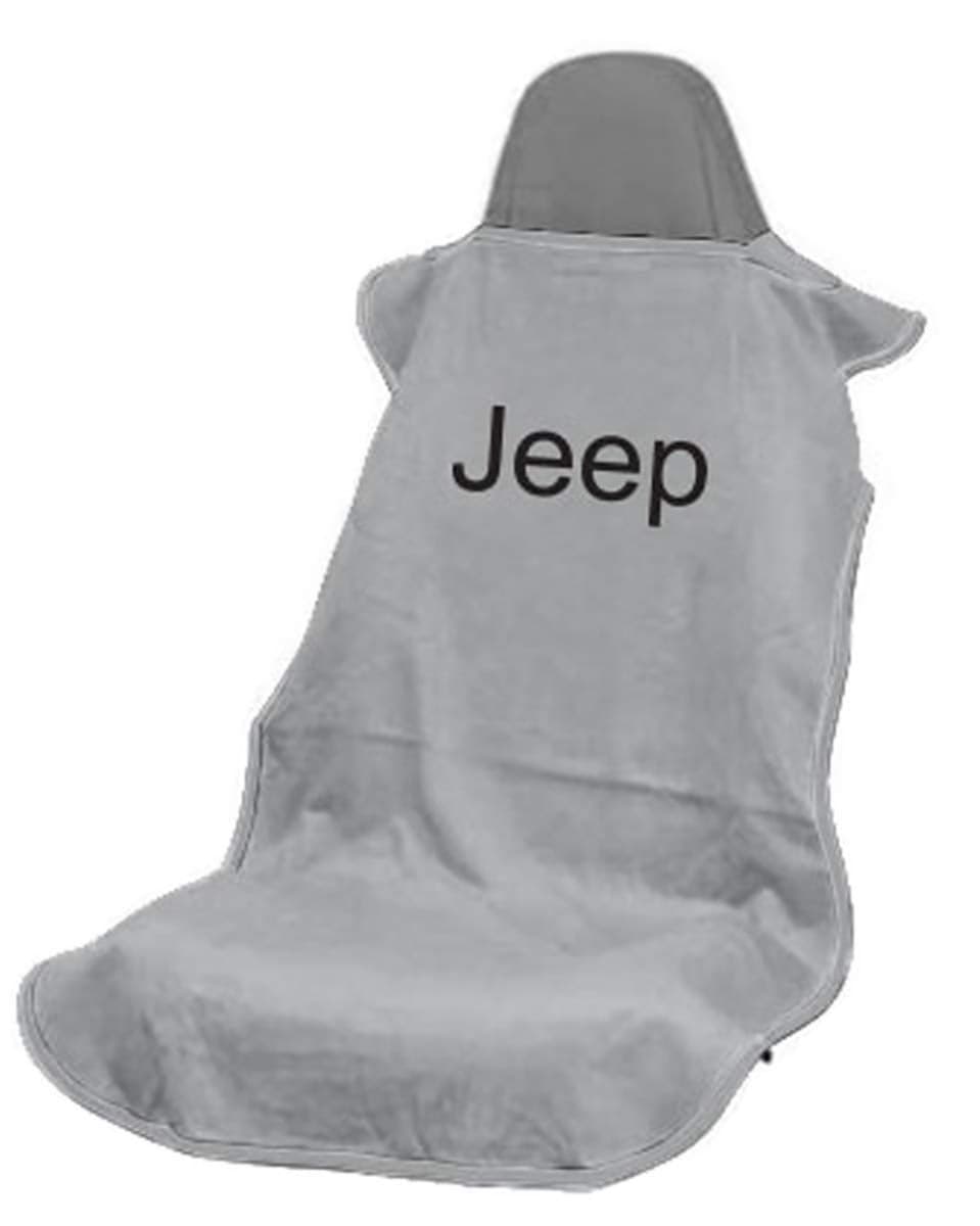 Seat Armour Seat Protector Towel for Jeep - Soft Machine Washable Jeep Seat Cover Towel - Easy to Install, Multipurpose Jeep Seat Towel - Gray