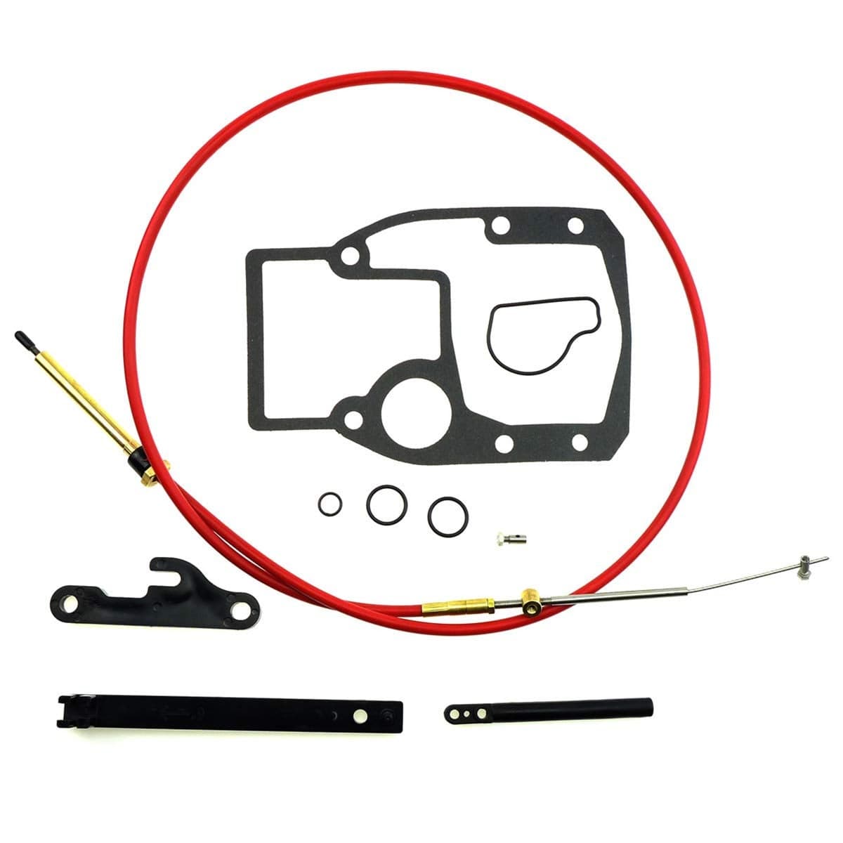 Shift Cable Assembly Kit Fit for OMC Cobra 19861993 Adjustment Tools Mounting Gasket Set Fit for OMC Cobra 987661 Sierra 182245 Replacement for 21715 2700475 Automotive Starter Parts Repair Kits