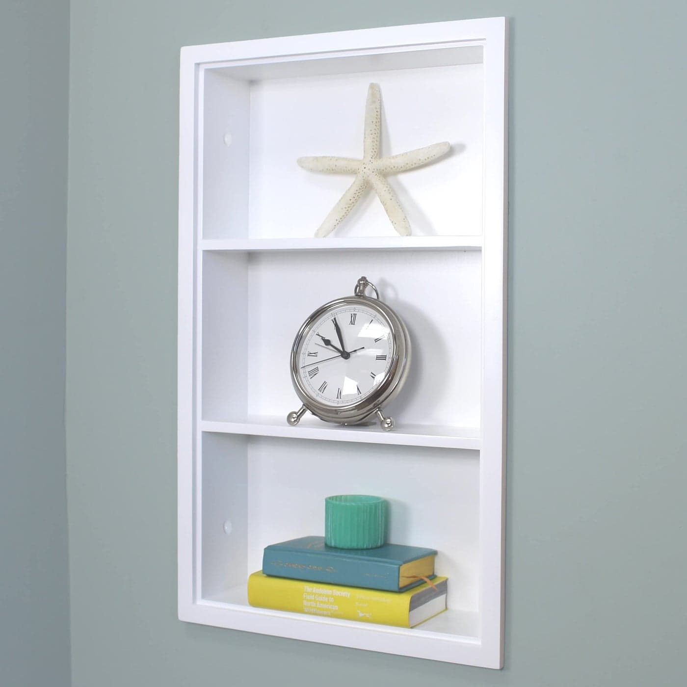 Fox Hollow Furnishings 14x24 Sloane Recessed Wall Niche Medicine Cabinet Replacement in The Wall Bathroom Cabinet Insert ShelfShelves Made in North America Real Wood NO MDF White Plain Back