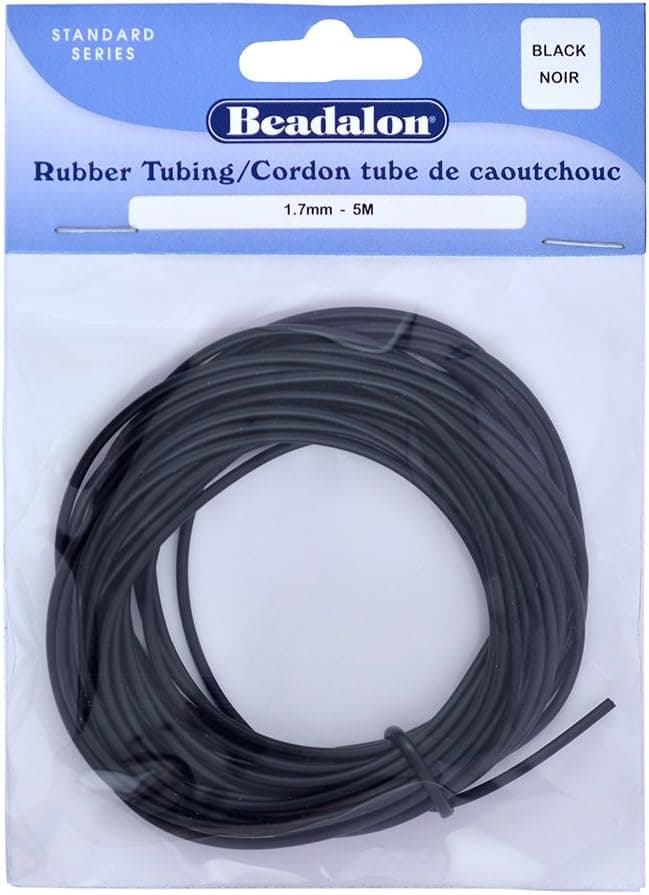 Beadalon Rubber Tubing Neoprene Black 17 mm 067 in 5 m 164 ft