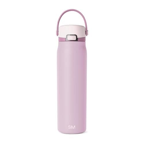 Simple Modern Mesa Sport Water Bottle with Covered Chug Lid | 24oz Cup Holder Friendly Insulated Stainless Steel Bottle for Gym, Sports and Travel | Pink Rosé