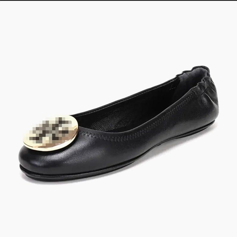 European Station 2022 New Tb Single Shoes Women'S Casual Round Toe Soft Leather Soft Bottom Autumn Shoes Women'S Workers' Professional Ladyshoes