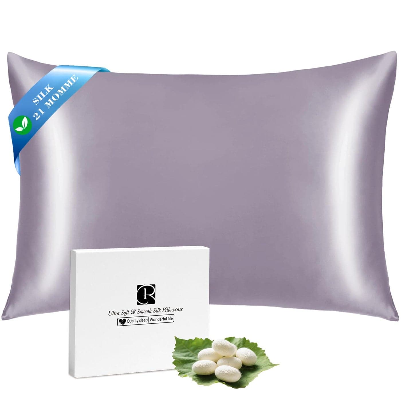 Ravmix Silk Pillow Cases with Zipper 21momme Mulberry Silk Pillowcase for Hair Skin Health Soft Smooth Breathable Cool Pillow Cover for Beauty Sleep with Gift Box 1PCQueen 20x30 Lilac