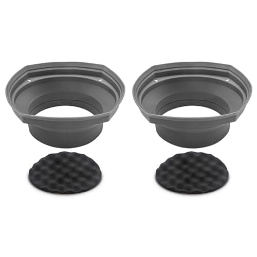 RECOIL SPB69 Foldable Silicone 6 X 9” Universal Car Speaker Baffle with Self Adhesive Foam Base Pad for Sound Quality Improvement One Pair