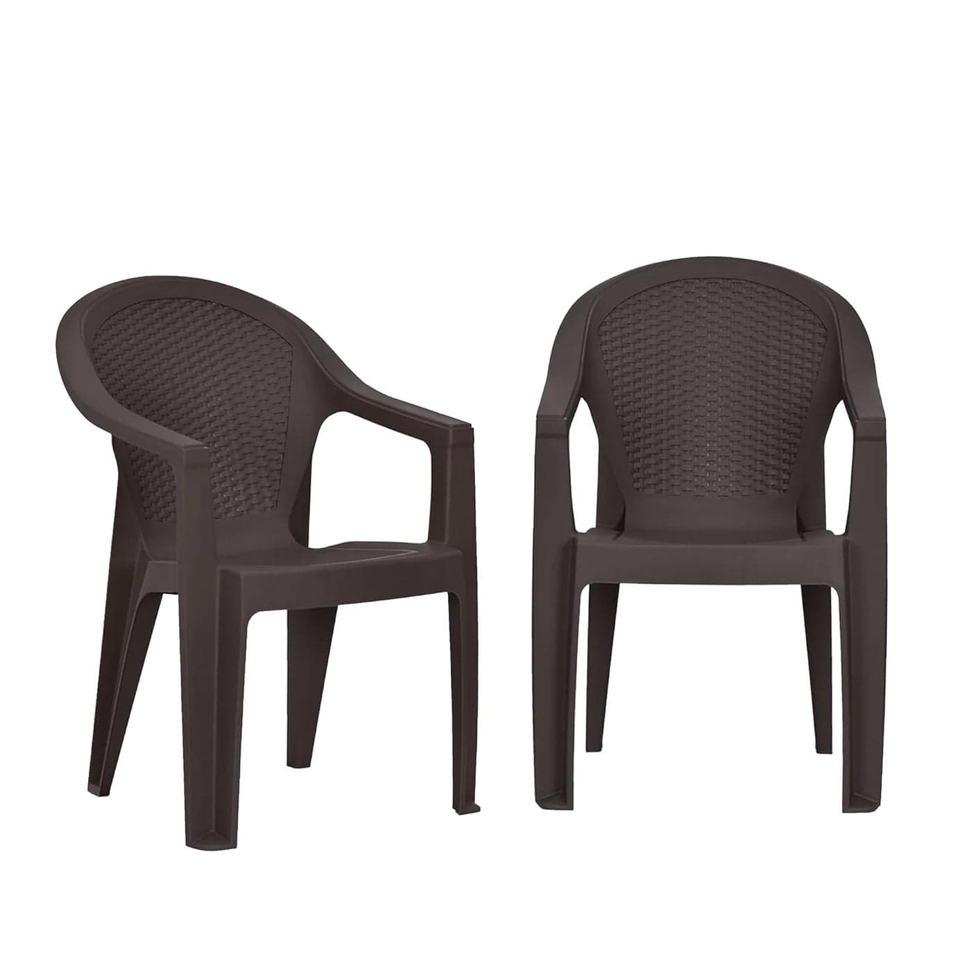 Nilkamal Exotica Plastic Chairs Set of 2 for Dining RoomLiving RoomBalconyPatio ChairIndoorOutdoorOffice Work Shop Strong Sturdy Structure Season Rust Brown