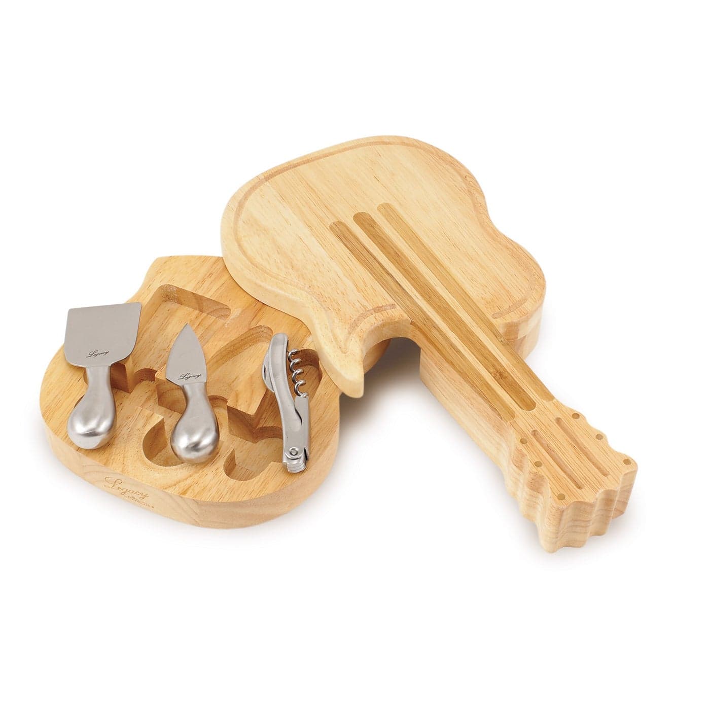 TOSCANA - a Picnic Time brand Guitar Cheese Board & Knife Set, Novelty Charcuterie Board Set with Cheese Knifes, Cheese Boards Charcuterie Boards, Serving Platter, (Bamboo)