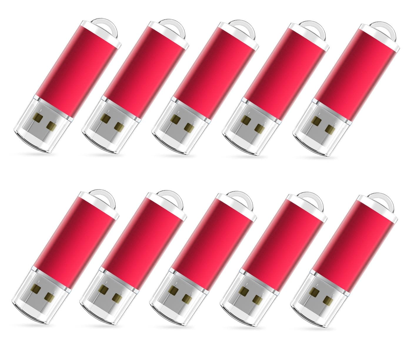 RAOYI 10 Pack 64GB USB Flash Drive USB 2.0 Memory Stick Thumb Drive Pen Drive Jump Drive-Red