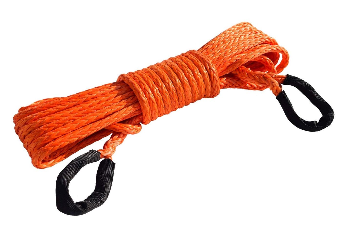 3/8" * 50ft Winch Rope Extension, 10mm ATV Winch Cable, Synthetic Towing Rope for Offroad Auto Parts (Orange)