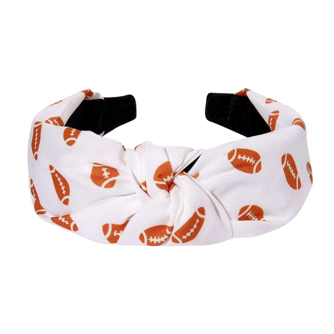 ZITULRY Knotted Headbands for Women Basketball Football Baseball Printed Wide Top Knot Headband Sport Hairband Party Game Hair Accessories Funny Gifts for Women Girls D Football Headbands