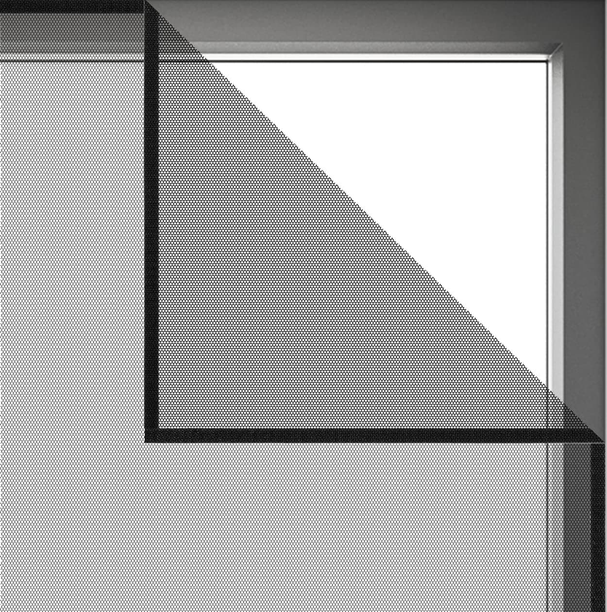 FLYZZZ DIY Self-Adhesive Window Screen Netting Mesh Curtain, 100X150cm (Approach 39.37x59.05 Inches), with Hook and Sticky Tape, Fitted to Multiple Windows (2 Pack, White)