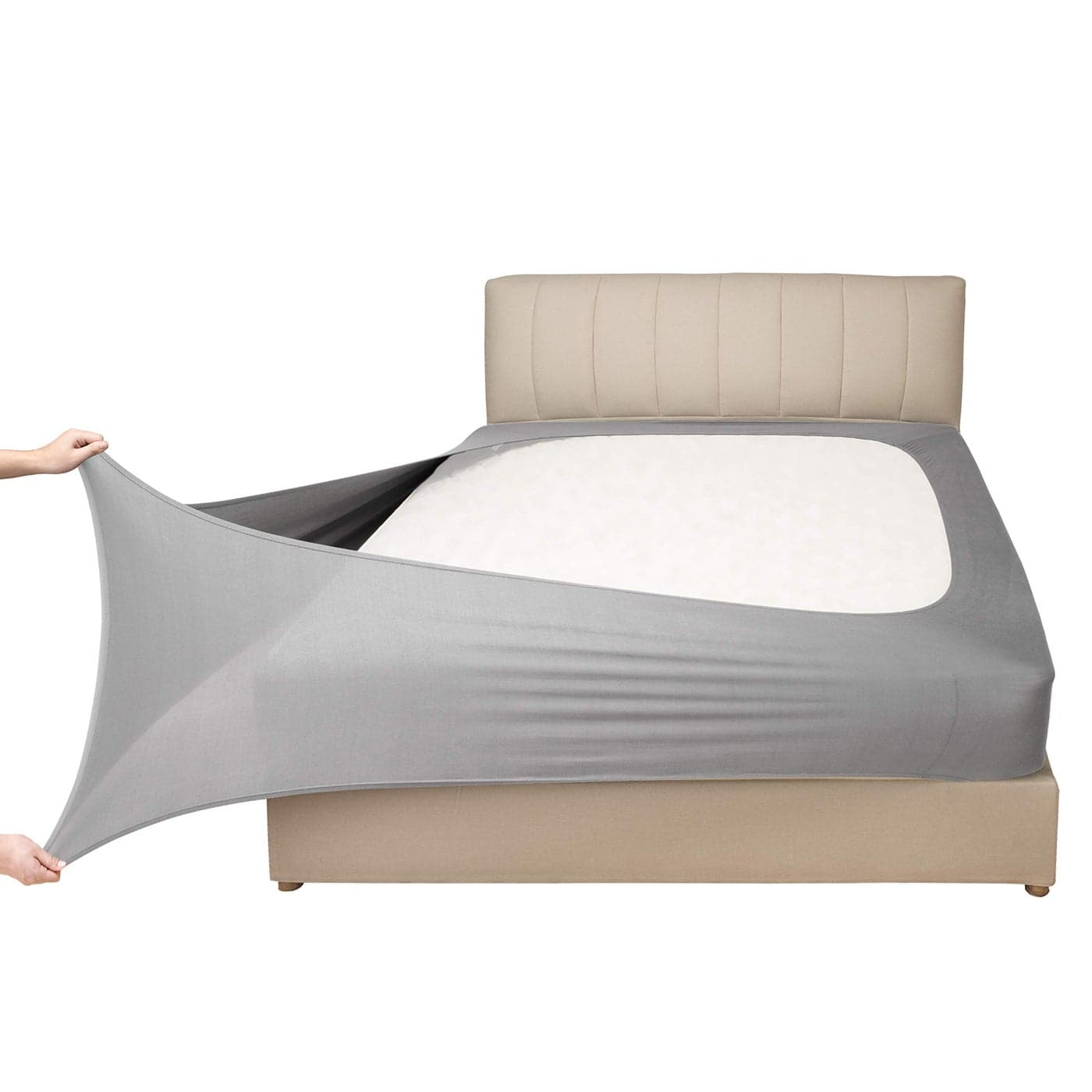 Stretch Jersey Box Spring Cover Wrap Around Bed Skirt Alternative Ultra Soft Wrinkle Resistant KingCal King Silver