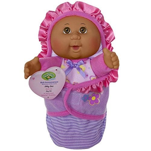 Cabbage Patch Kids Official Newborn Baby African American Girl Doll Comes with Swaddle Blanket and Unique Adoption Birth Announcement 9 Inches