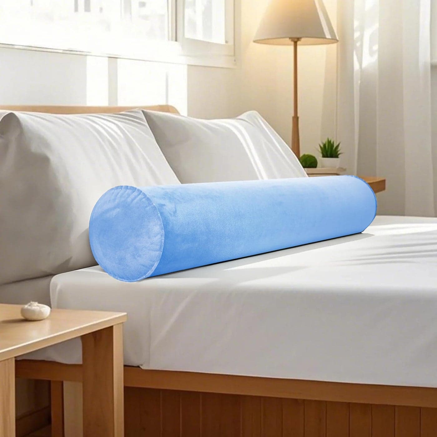 YEEKORO Inflatable Body Pillow for Adults Kids 35 Inch Body Pillows for Side Sleeper Travel Body Pillow for Bed Bolster Pillow Round Cervical Cylinder Pillow for Sleeping