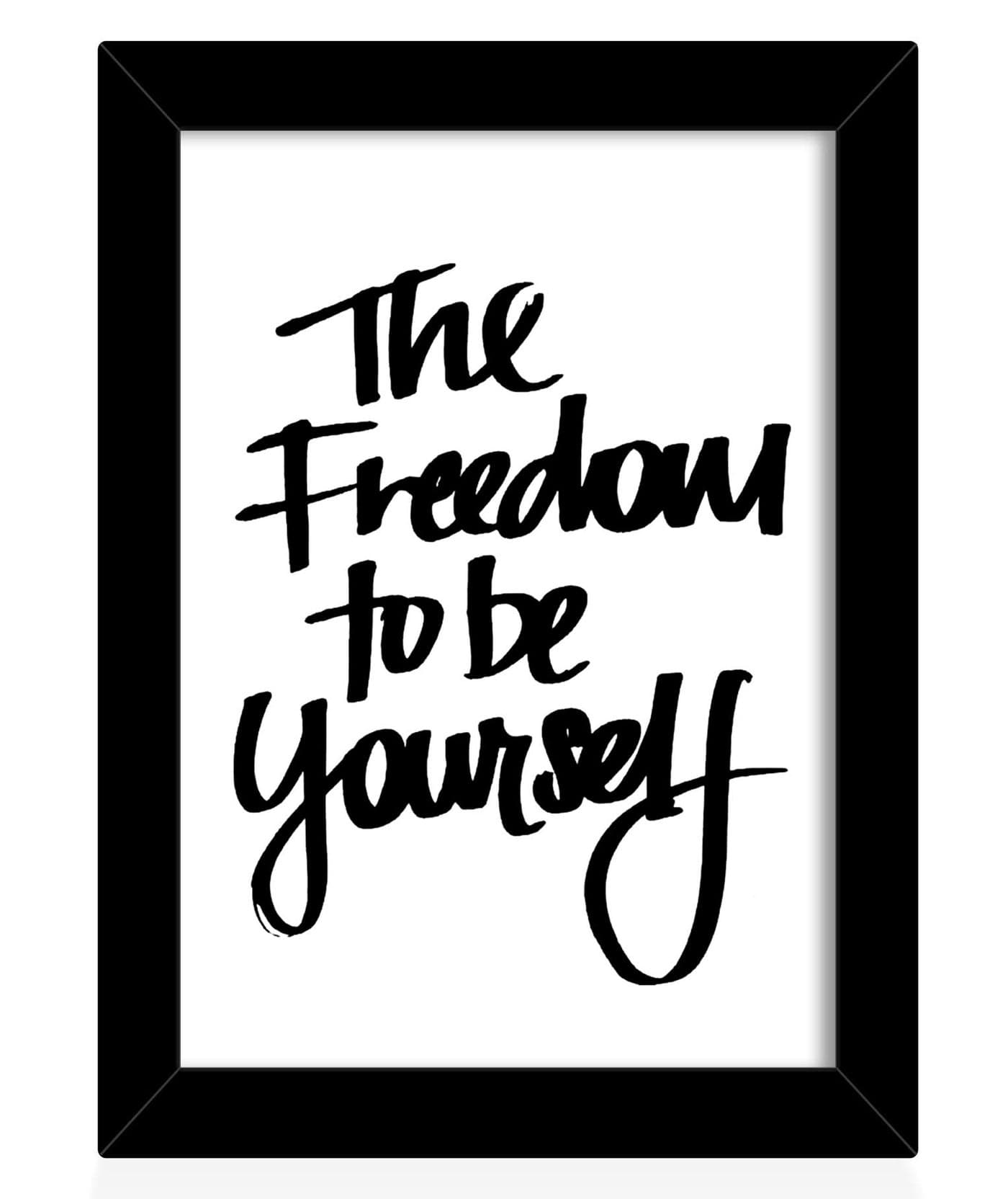 Tied Ribbons The Freedom to be Yourself Printed Motivational Framed Poster (Multicolour, 25.9 x 34.5 cm)