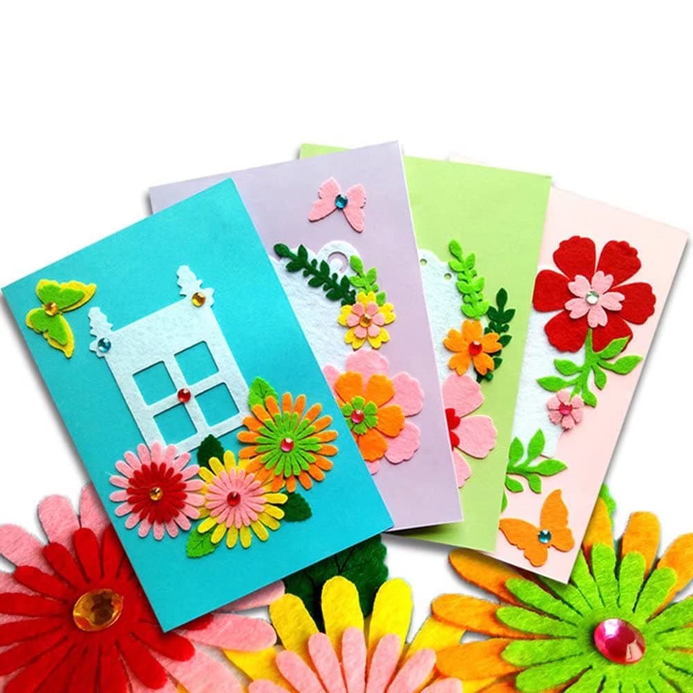 QIAONIUNIU Card Making Kits DIY Handmade Greeting Card Kits for Kids Christmas Card Folded Cards and Matching Envelopes Thank You Card Art Crafts Crafty Set Gifts for Girls Boys