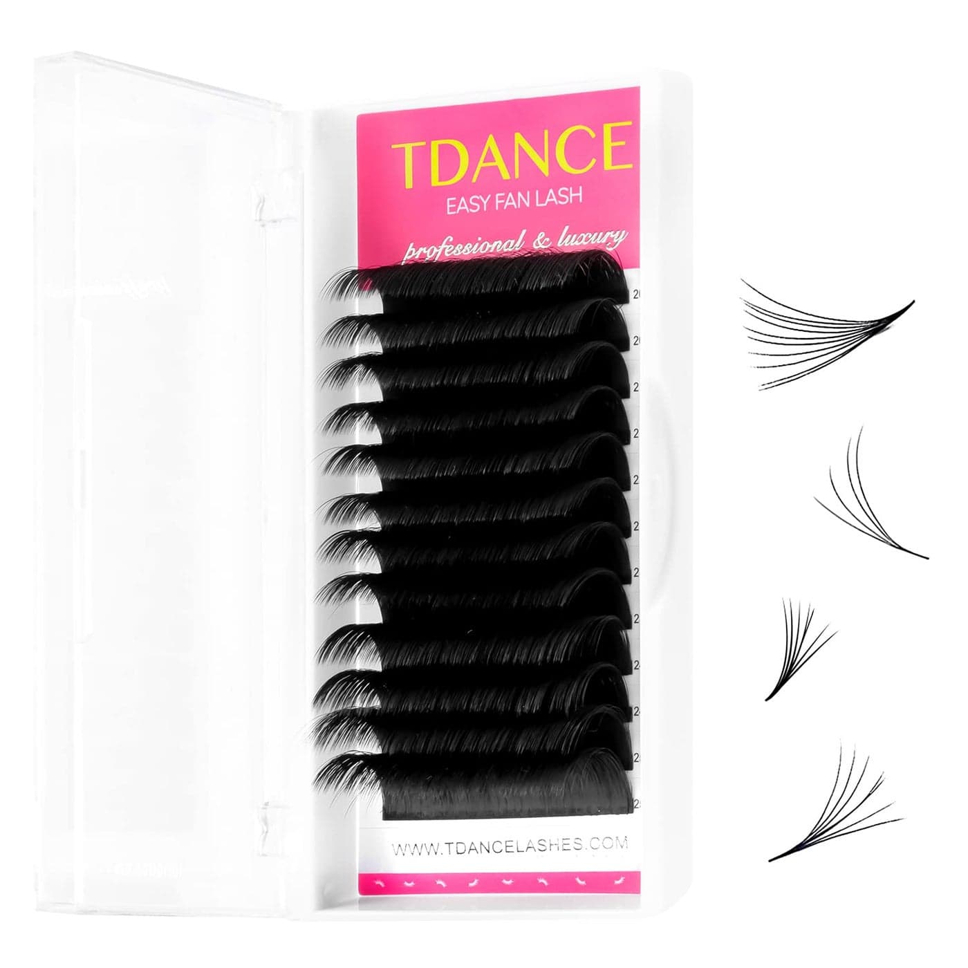 TDANCE Eyelash Extension Supplies Rapid Blooming Volume Eyelash Extensions Thickness 007 D Curl Mix 2025mm Easy Fan Volume Lashes Self Fanning Individual Eyelashes Extension D0072025mm