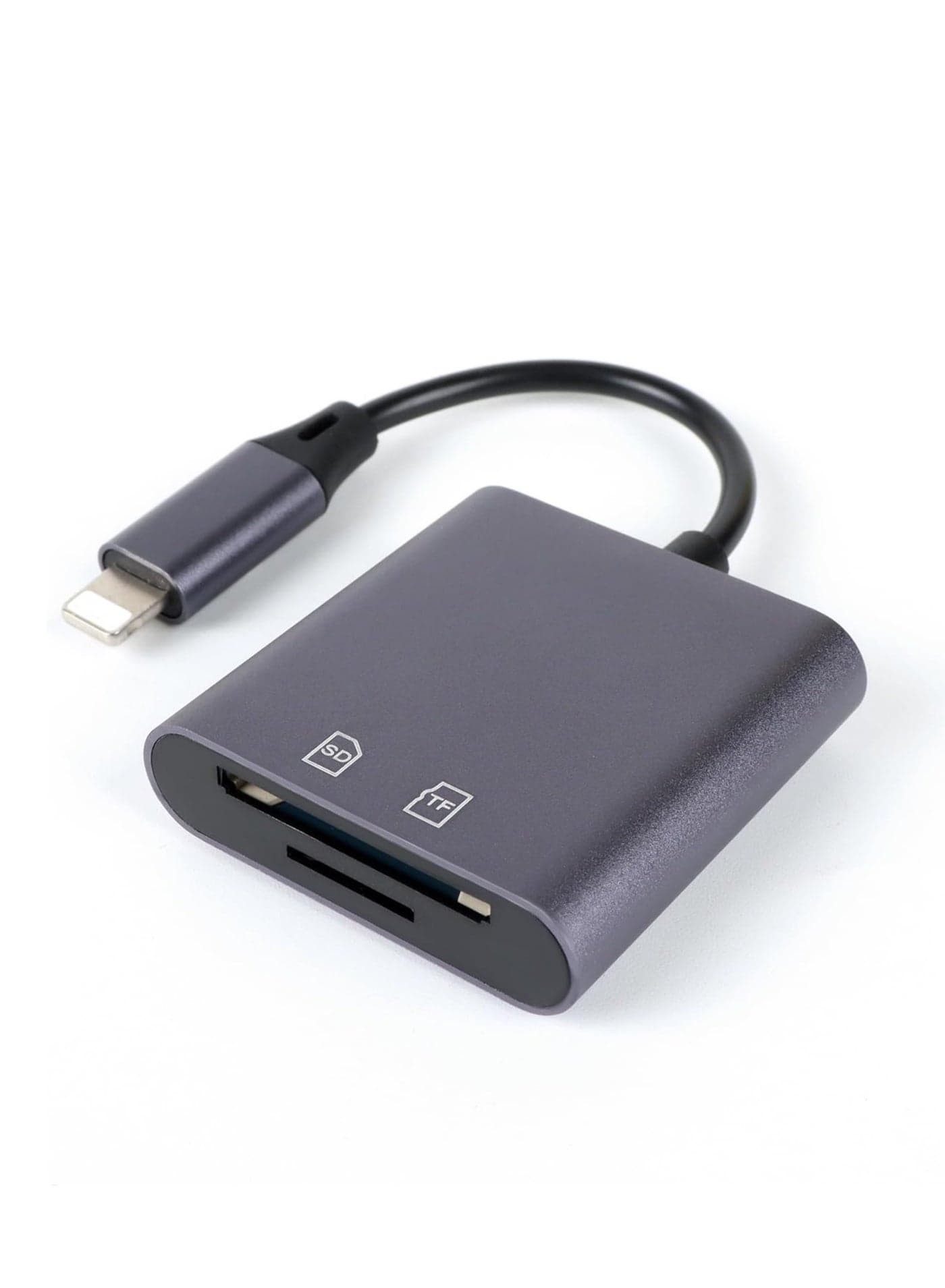 Aluminum SD Card Reader for iPhone/Ipad 2 in 1 Memory Card Reader for SDXC/SDHC/SD/MMC/RS-MMC/Micro SDXC/Micro SD/Micro SDHC Card/UHS-II and UHS-I Cards