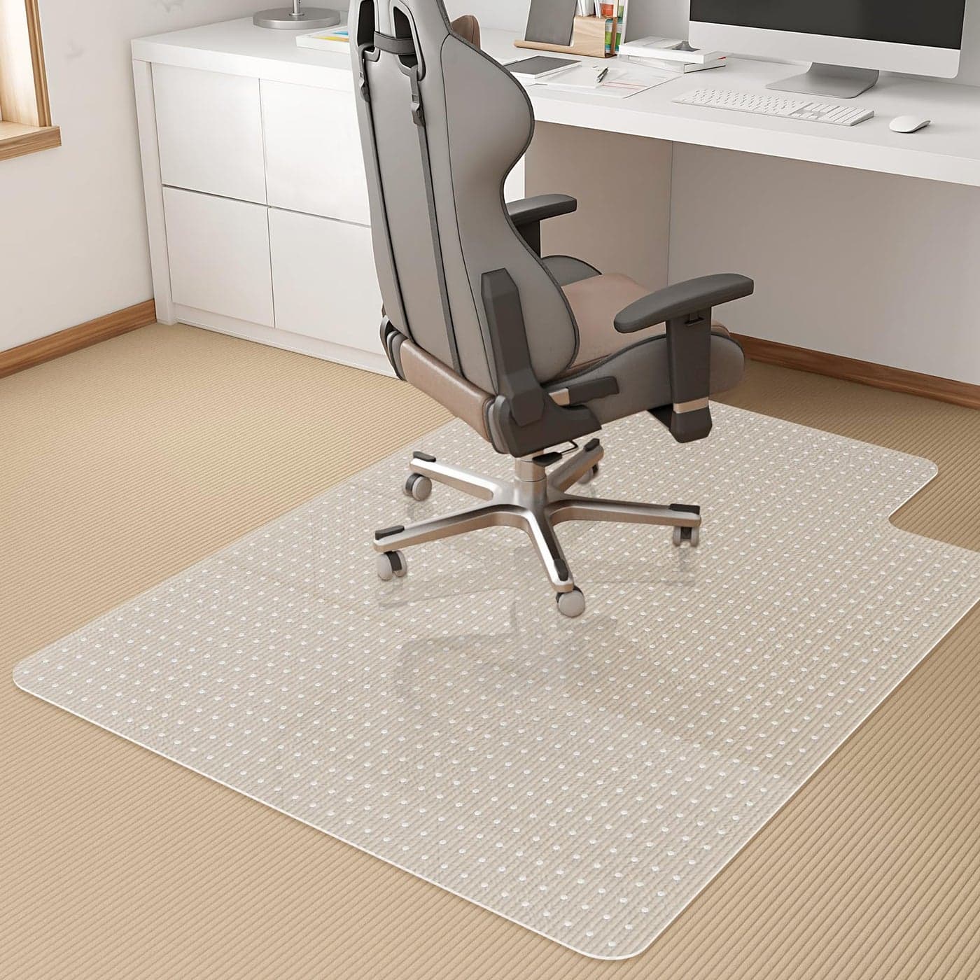 KMAT Office Chair Mat for Carpet Computer Desk MatClear Desk Chair Mat for Home Office Rolling ChairHeavy Duty Floor ProtectorEasy to CleanAntiSlip36 x48 with Lip