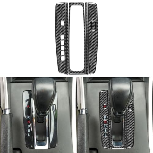 NVCNX Real Carbon Fiber Compatible with Honda 9th Gen Accord 2013 2014 2015 2016 2017 SE LX Sport EX EXL Touring Hybrid Accessories Center Console Automatic Gear Panel Cover Interior Trim Black A