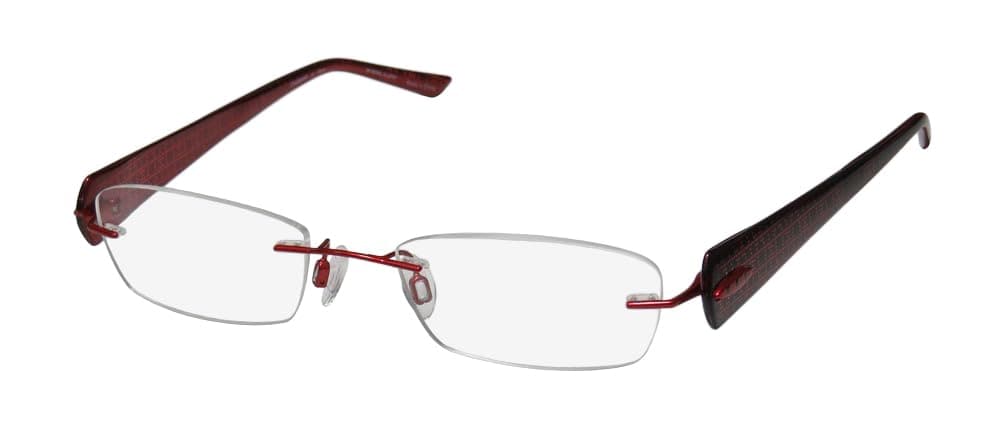 Titanium Charmant 10926 Womens/Ladies Designer Rimless Eyeglasses/Glasses (50-19-135, Red/Black)