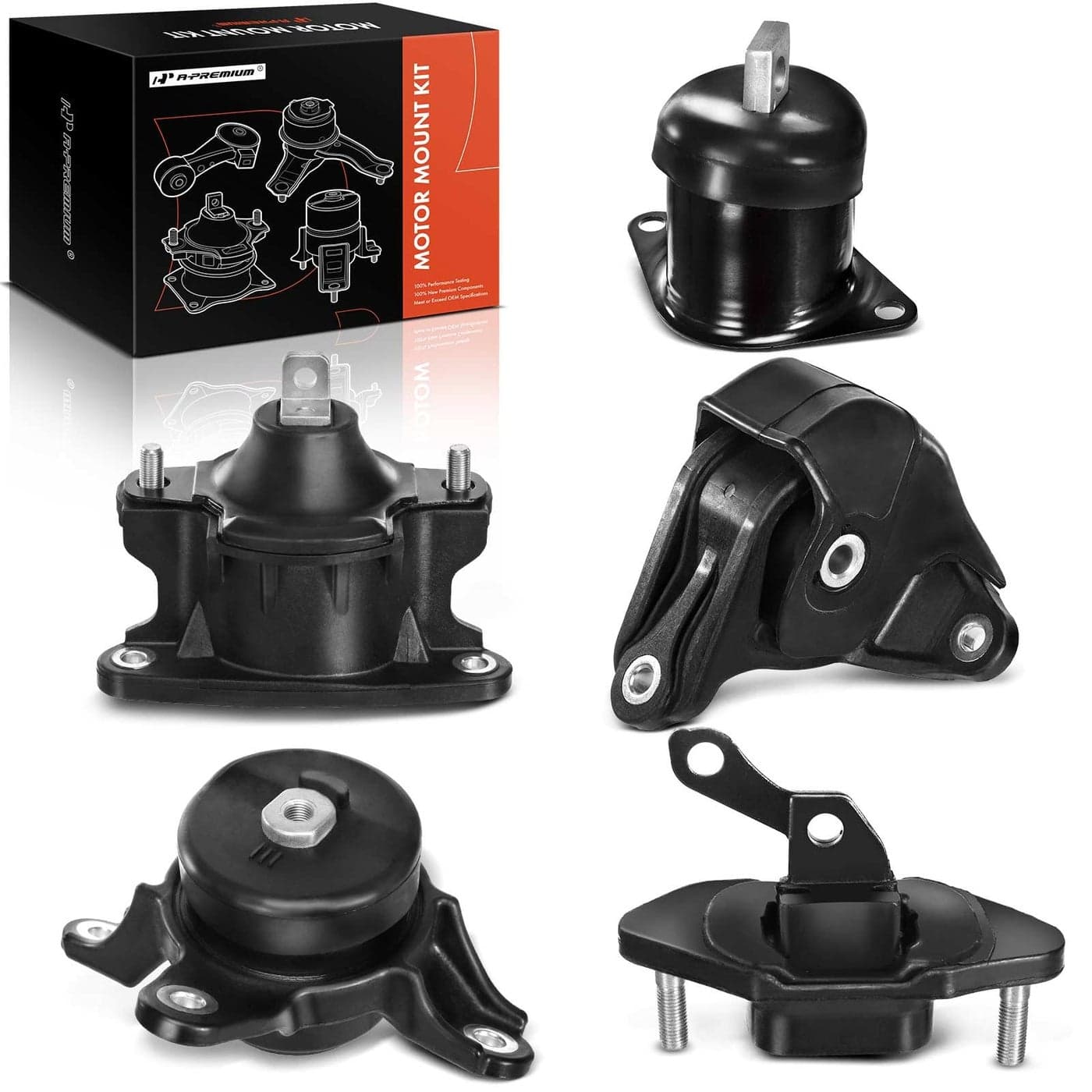 APremium 5PCS Engine Motor Mount and Transmission Mount Set Compatible with Honda Accord 20082012 Crosstour 20122015 Acura TSX 20092014 L4 24L Only Replace 50870TA0A01 50870TA0A01