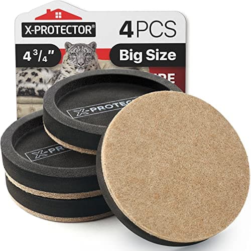 Felt Furniture Sliders for Hardwood Floors XPROTECTOR 4 PCS 4 34 Furniture Slider with Unique Design HeavyDuty Furniture Movers for Hard Surfaces Felt Sliders Move Your Furniture Easily
