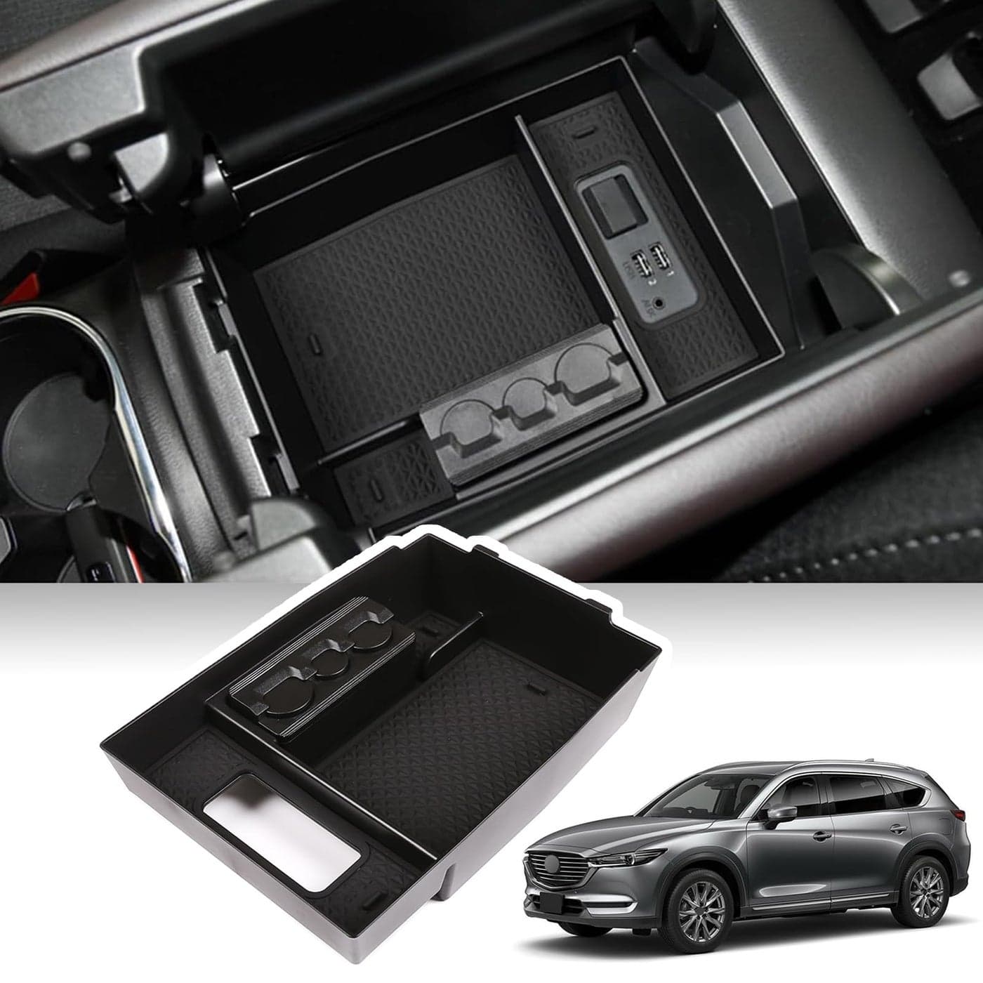 LLKUANG for Mazda CX8 CX9 20162024 CX8 CX9 Car Central Console Storage Box Organizers Tray Car Central Armrest Box Stowing Tidying Accessories