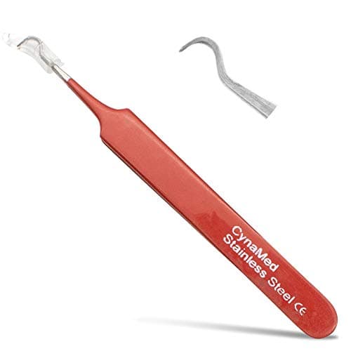 Blackhead Tweezer Professional Curved Steel Tip Surgical Comedone Splinter Extractor Ideal Blemish Acne Remover Tool Means Flawless Facial Skin Red