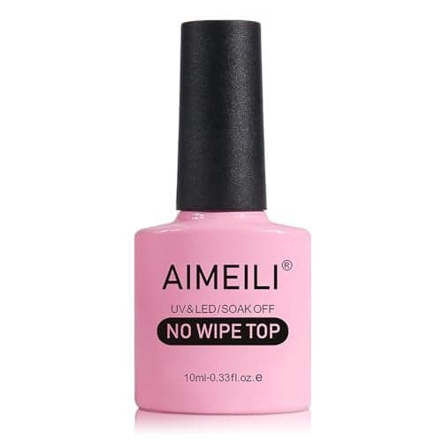 AIMEILI No Wipe Top Coat Soak Off U V LED Hema Free Cruelty Free Vegan Nail Art