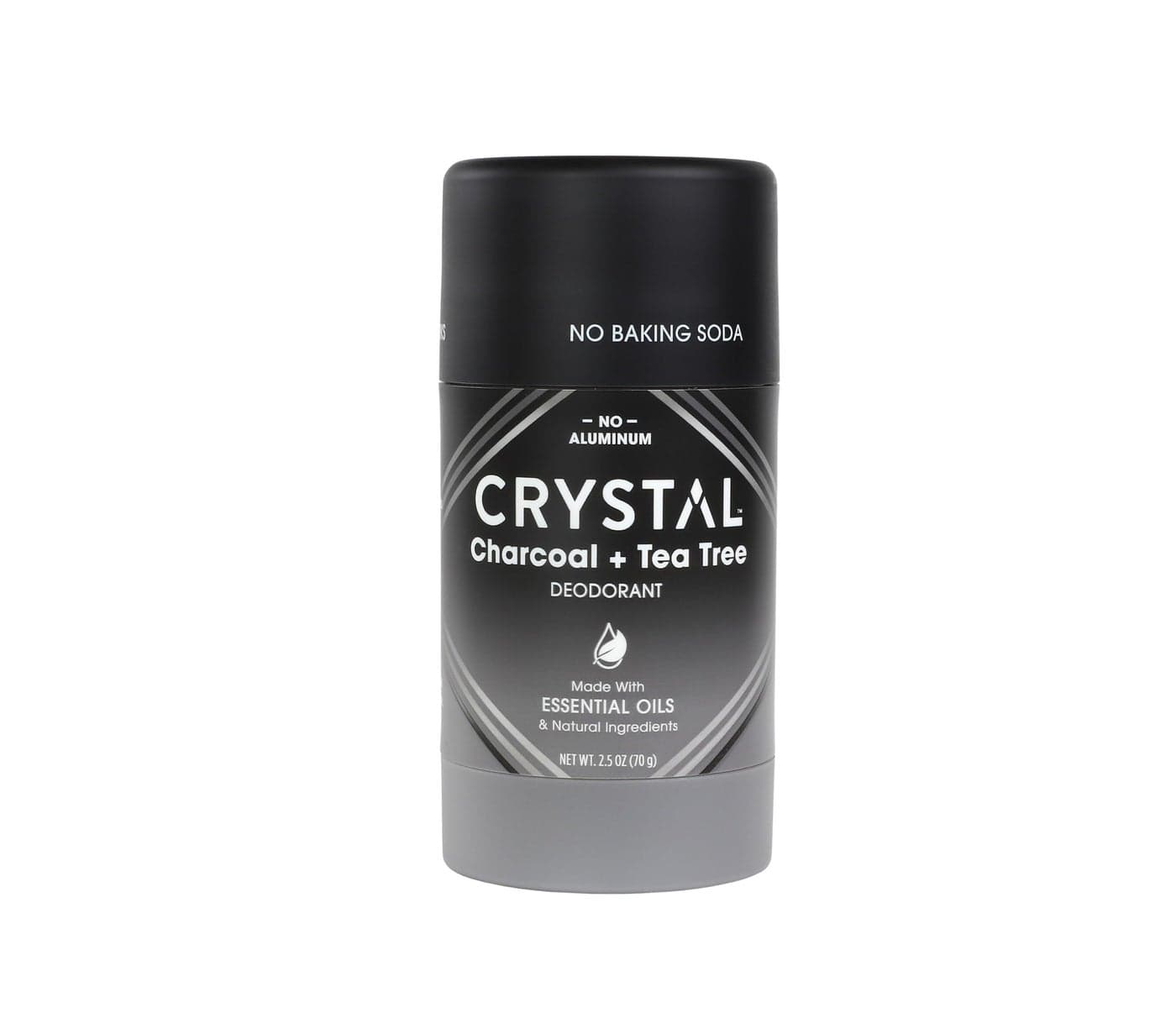 Crystal Magnesium Solid Stick Natural Deodorant NonIrritating Aluminum Free Deodorant for Men or Women Safely and Effectively Fights Odor Baking Soda Free Charcoal Tea Tree 25 oz