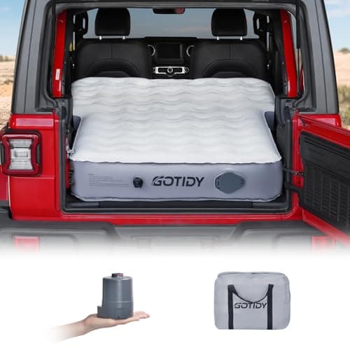 GOTIDY Jeep Mattress with Wireless Air Pump, 10inch SUV Air Mattress Camping Bed for Jeep Wrangler JK JKU JL JLU Unlimited 4 Door Ford Bronco Subaru Forester
