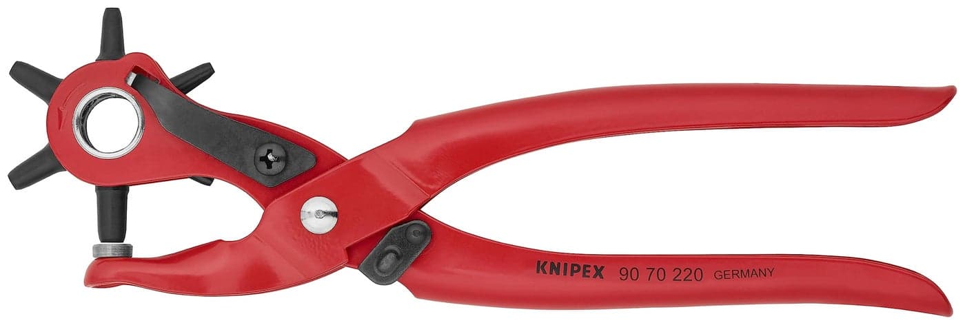 KNIPEX - 90 70 220 Tools - Revolving Punch Pliers (9070220), Red