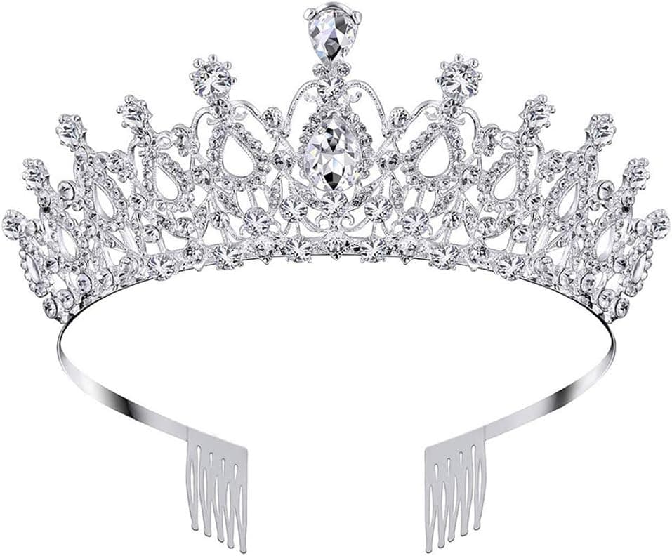 COCIDE Tiara and Crown for Women Silver Rhinestone Birthday Headband Princess Tiaras for Girls Hair Accessories Jewelry for Bridal Wedding Prom Birthday Christmas Xmas Halloween Party (Silver-2)