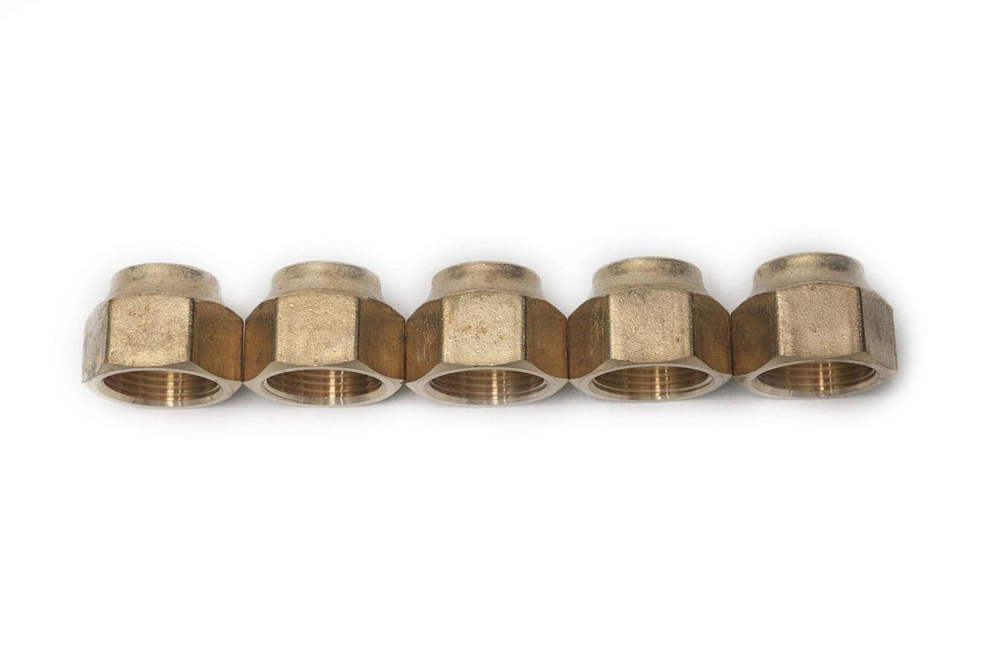 LTWFITTING Brass 3/4" OD Flare Short Forged Nut,Brass Flare Tube Fitting(Pack of 5)