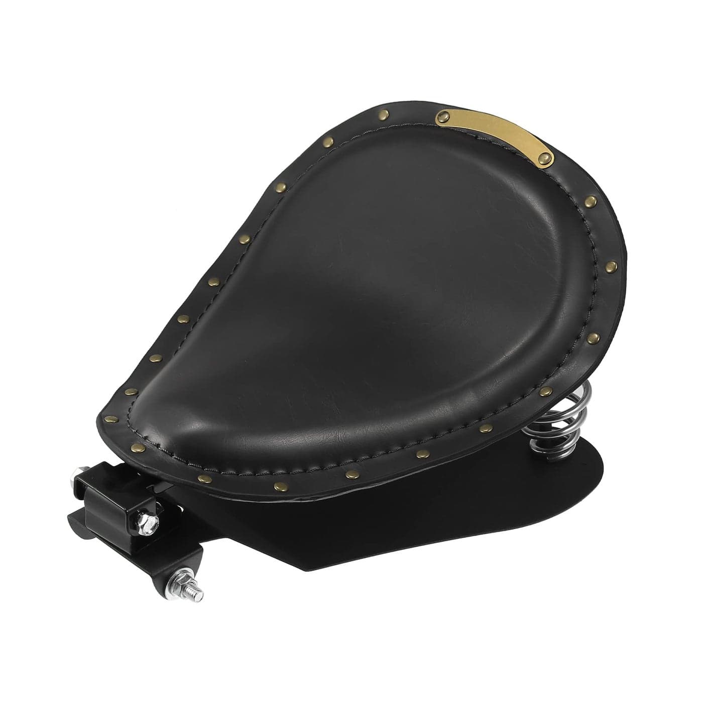 Motoforti Motorcycle Solo Driver Seat Saddle Cushion with Spring Base Mounting Bracket Kit for Harley Sportster XL883 1200 Chopper Bobber