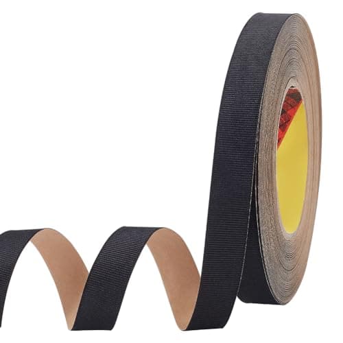 MAYJOYDIY 25yd Black Grosgrain Ribbon 07in Self Adhesive Polyester Tape