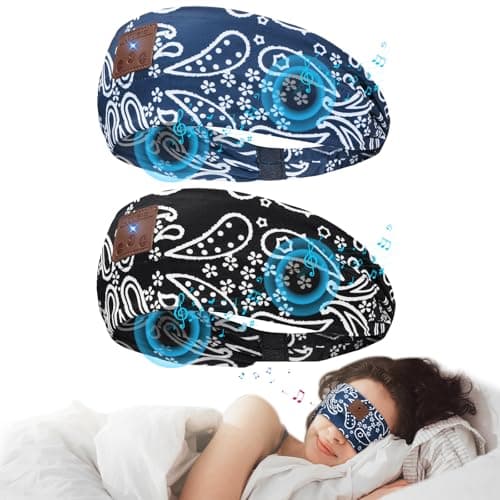 2Pack Sleeping Headphones Bluetooth 54 Headband Headphones Wireless Bluetooth Headband for Yoga Running Workout Travel Sports Unique Presents for Adult Teens BlackBlue