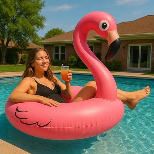 GiftExpress 48 Inflatable Flamingo Pool Float Swim Party Toys Fun Beach Floaties Summer Pool Lilo Lounger for Adults Kids Pool Party Favor 1 Pack