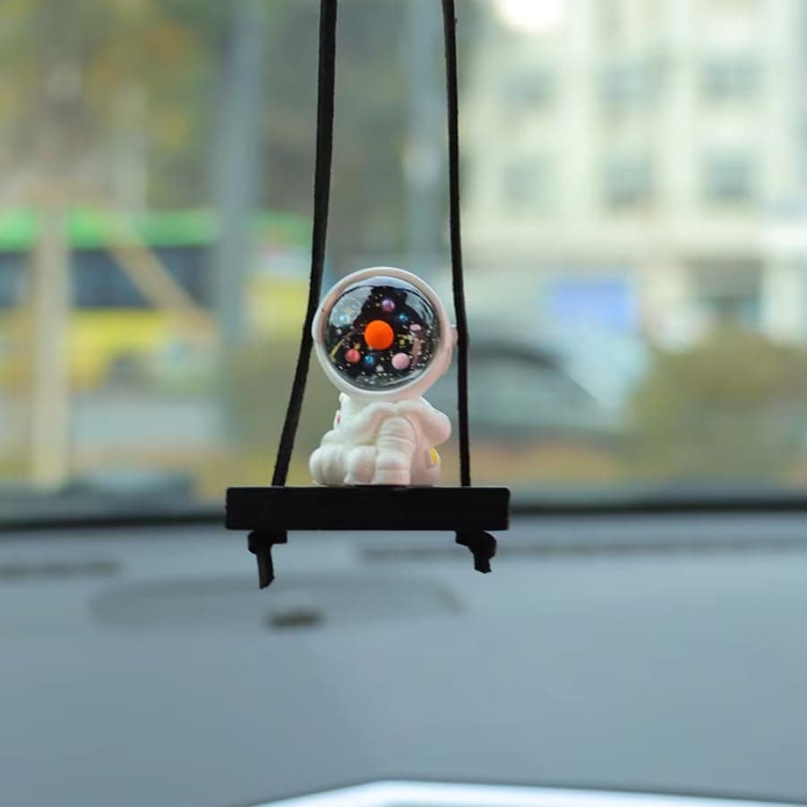 YOURKARTS.COM Cartoon Hanging Ornament for Car – Rearview Mirror Pendant Swing Toy | Cute Dashboard Decoration for Car, Home, Office or Garden | Fun Decorative Gift Item (Haning Astronaut B)