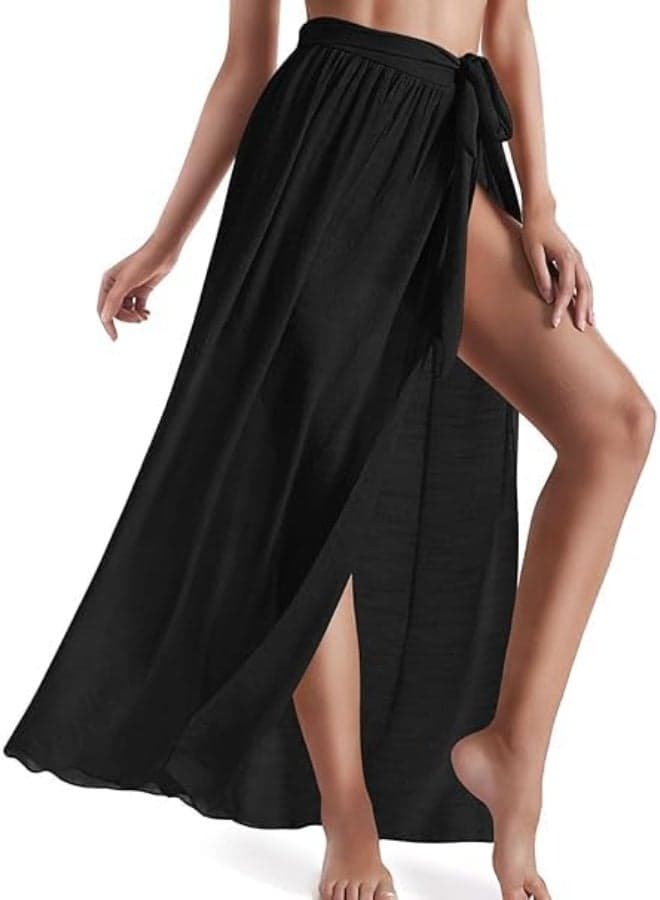 Women's Semi Sheer Beach Sarong, Adjustable Tassel Skirt Cover Up for Swimwear, Soft and Stylish Bikini Wrap