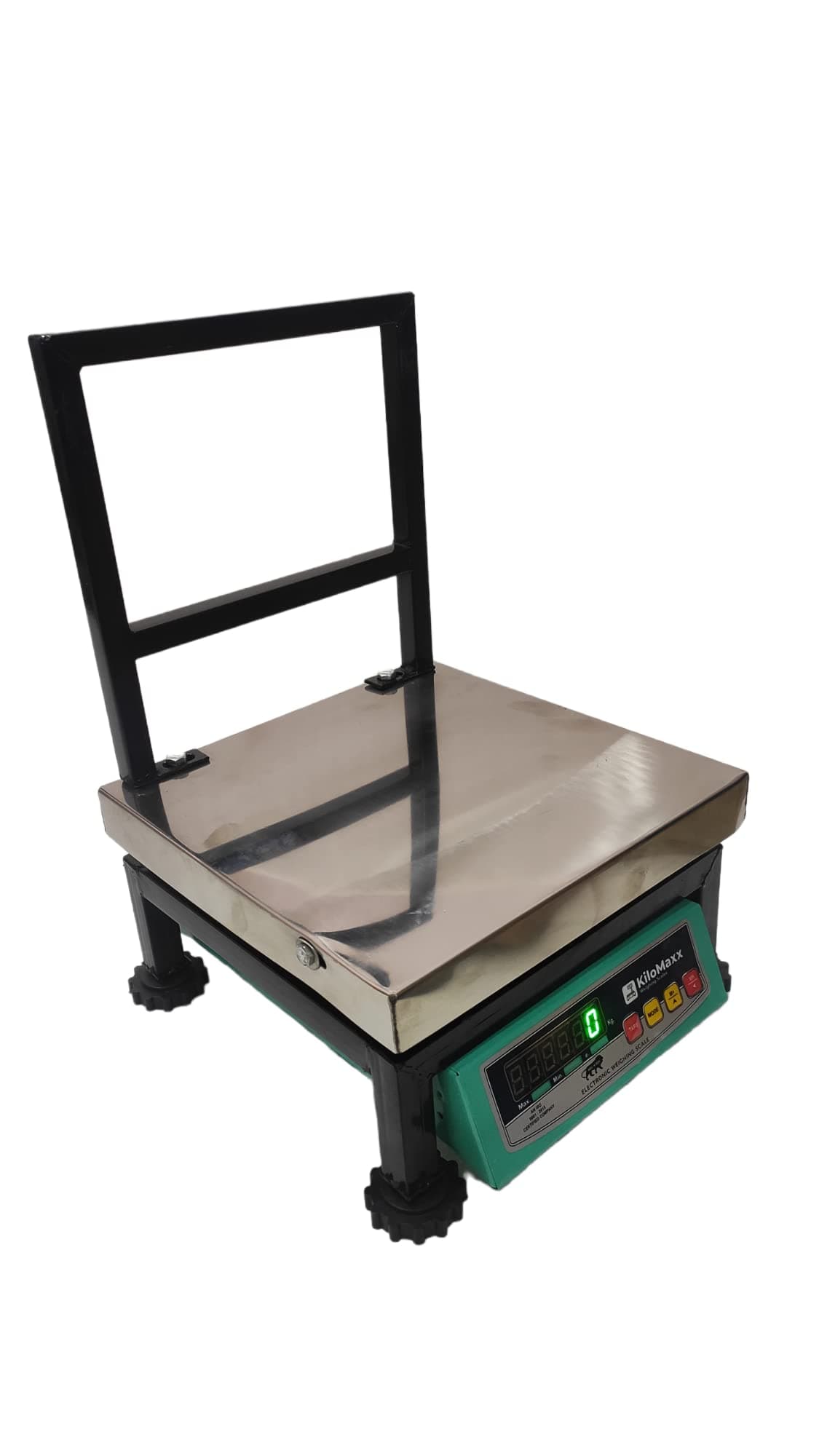 KiloMaxx KM-06, 100Kg Electronic Weighing Machine/Weighing Scale With Double Ultra Bright Green Display For Shop Industrial Uses Factories Corn (12 * 12 inches, Steel)