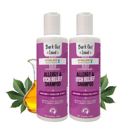 BARK OUT LOUD Allergy & Itch Relief Shampoo for Dogs & Cats | Effective On Food, Flea Allergy Rashes & Long Lasting Skin Conditions - 200 ml X 2 (400 ml)