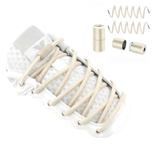 BIIQAKOO No Tie Shoelaces for Adults Elastic Shoe Laces for Sneakers Stretchable Flat Round Tieless Shoelaces for Kids
